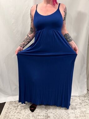 VENUS Royal Blue Backless Spaghetti Strap Maxi Dress